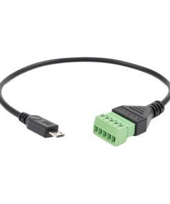 USB Micro-B to 4-pin screw-terminal adapter cable.