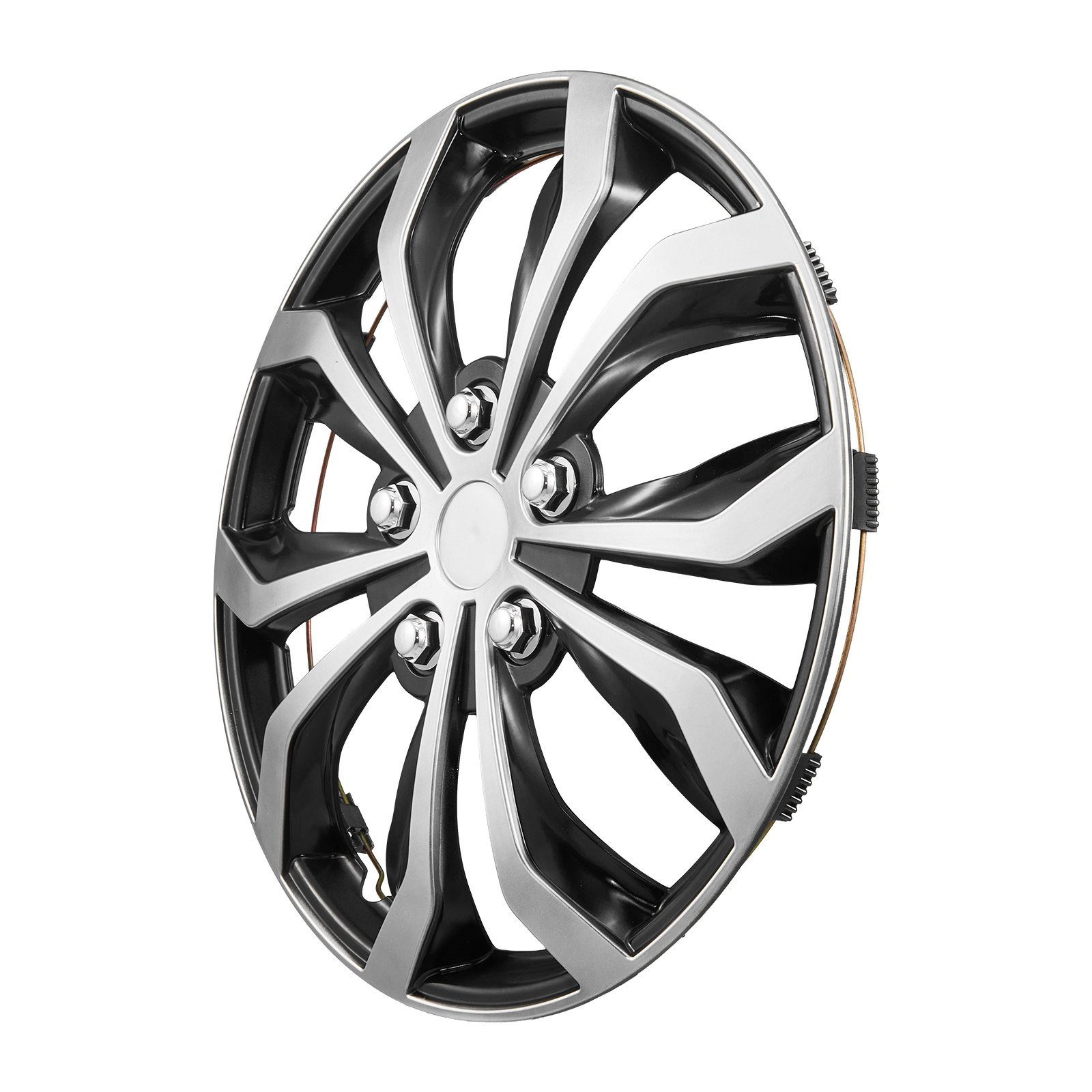 VEVOR 40.6 cm Hubcaps Set 4, Universal 16" ABS Wheel Covers 10-Spoke, Silver/Black Rim Caps for Steel Rims Hyundai Chevrolet Ford Honda — изображение 11