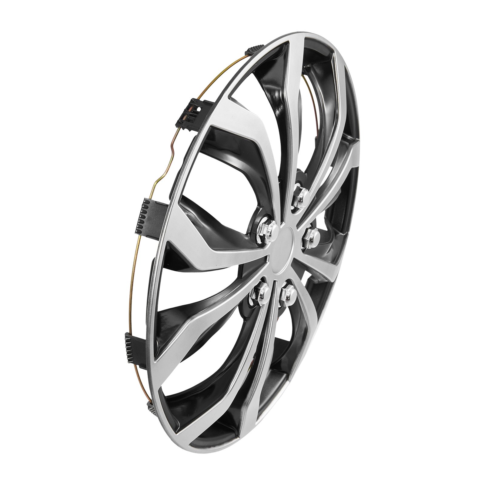 VEVOR 40.6 cm Hubcaps Set 4, Universal 16" ABS Wheel Covers 10-Spoke, Silver/Black Rim Caps for Steel Rims Hyundai Chevrolet Ford Honda — изображение 12