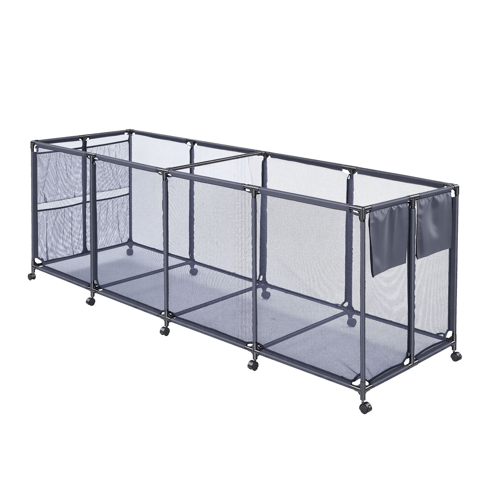 VEVOR Large Pool Storage Bin 262x81.5x89 cm, Rolling Float Organizer with Mesh Basket, Side Pockets & Noodle Holder, Metal Frame – Paveikslėlis 11
