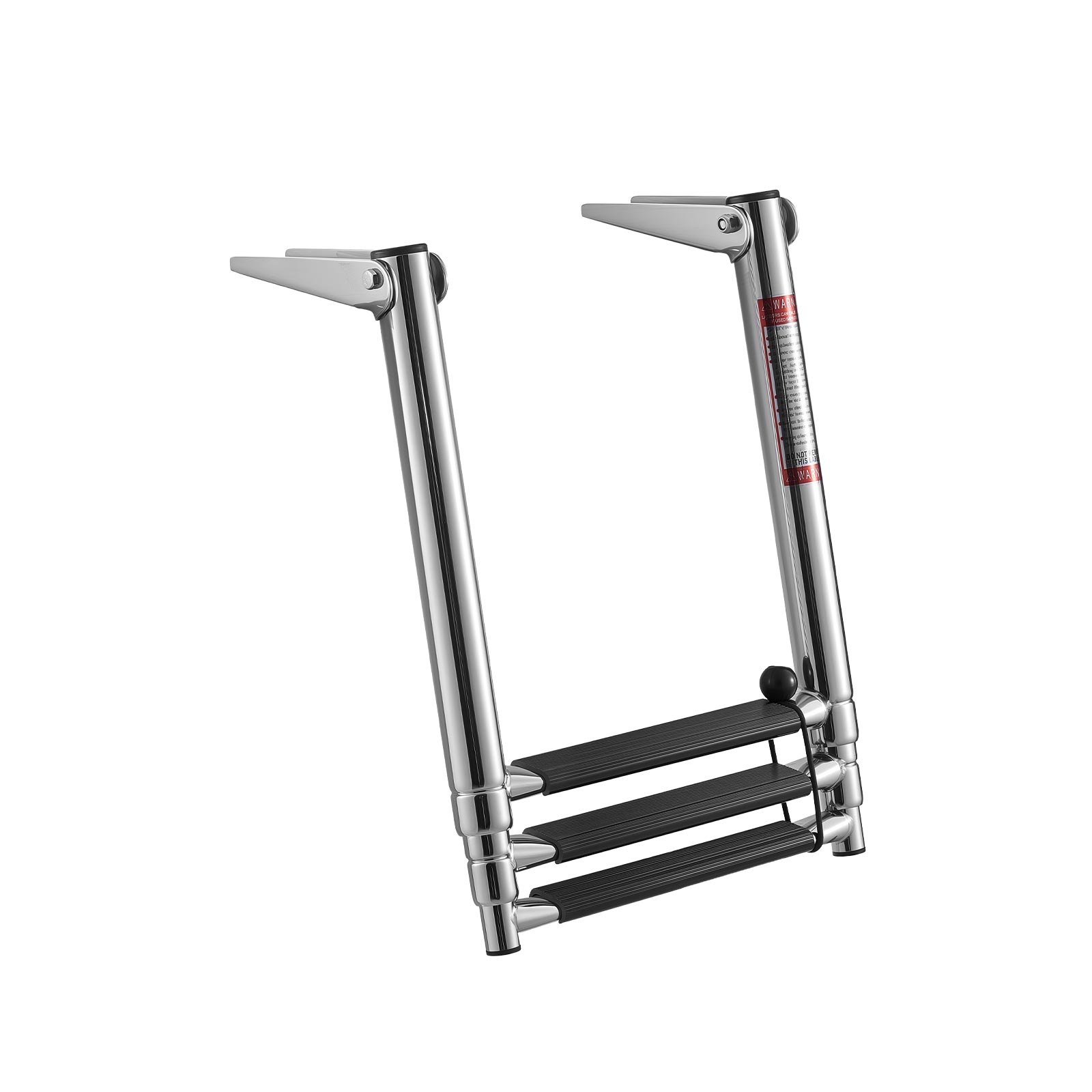 VEVOR 3-Step 304 Stainless Steel Telescoping Folding Boat Swim Deck Ladder, 600 kg Capacity, Non-Slip Steps for Pontoon, Yacht, Dock — attēls 10