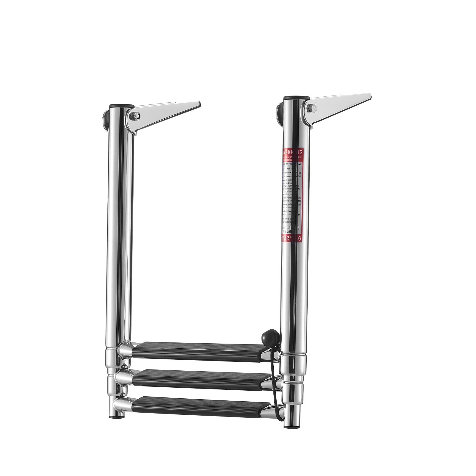 VEVOR 3-Step 304 Stainless Steel Telescoping Folding Boat Swim Deck Ladder, 600 kg Capacity, Non-Slip Steps for Pontoon, Yacht, Dock — attēls 11