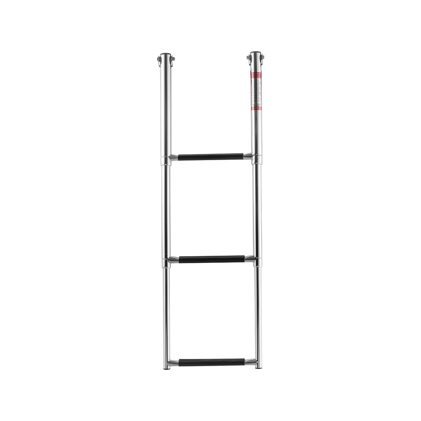 VEVOR 3-Step 304 Stainless Steel Telescoping Folding Boat Swim Deck Ladder, 600 kg Capacity, Non-Slip Steps for Pontoon, Yacht, Dock — attēls 12