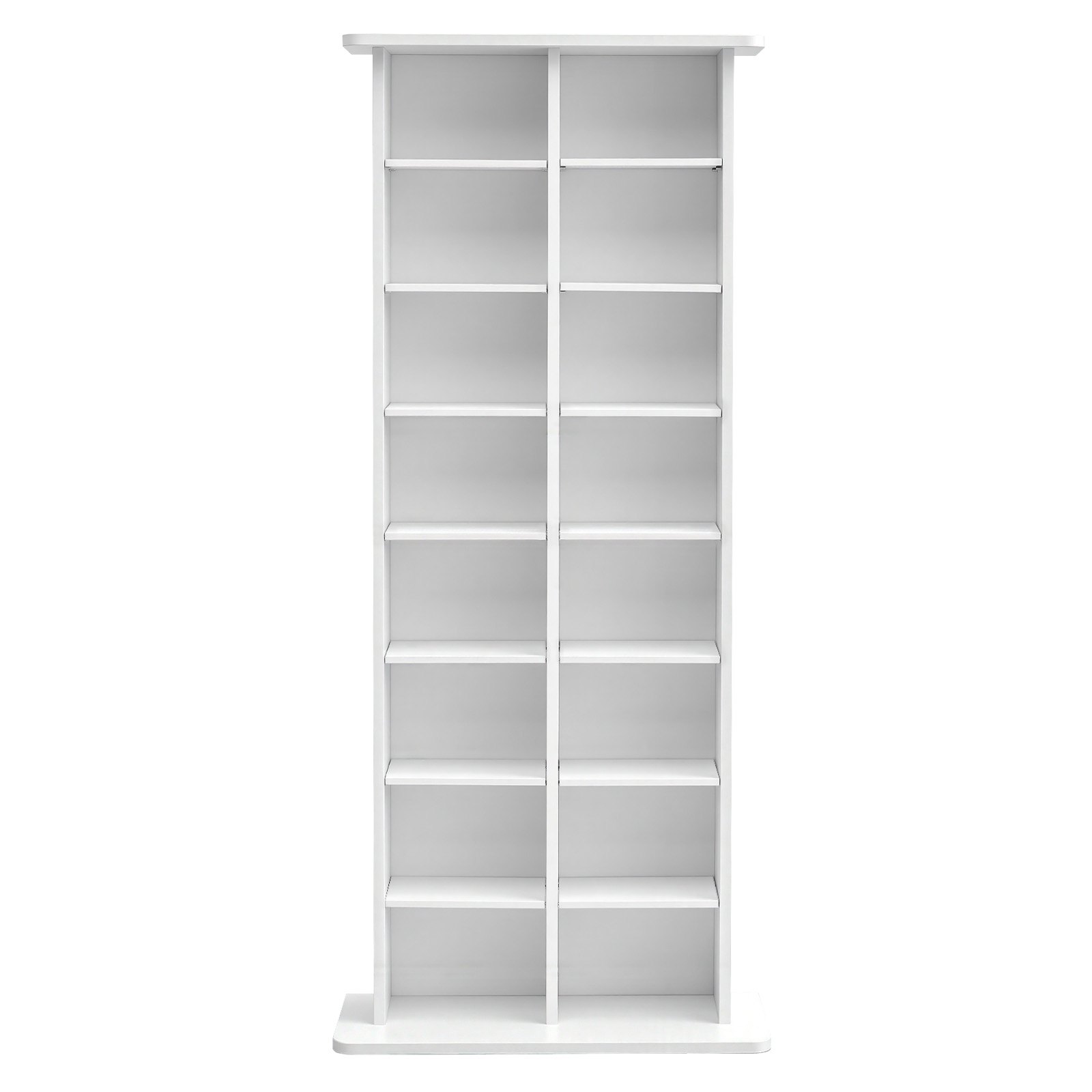 VEVOR 8-Tier Media Storage Cabinet, Adjustable DVD CD Shelf 559 x 222 x 1295 mm, Large-Capacity Organizer for Books and Games, White — attēls 10