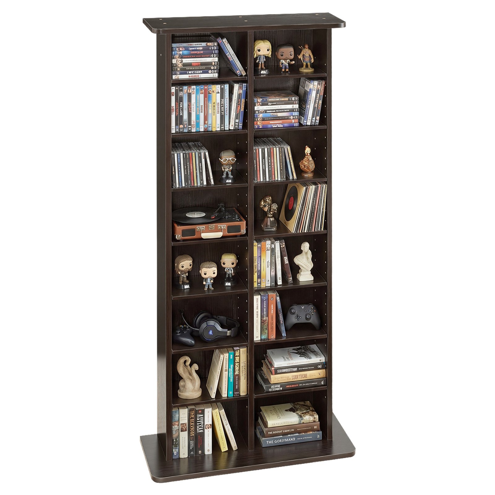 VEVOR 8-Tier Media Storage Cabinet 559 x 222 x 1295 mm, Adjustable