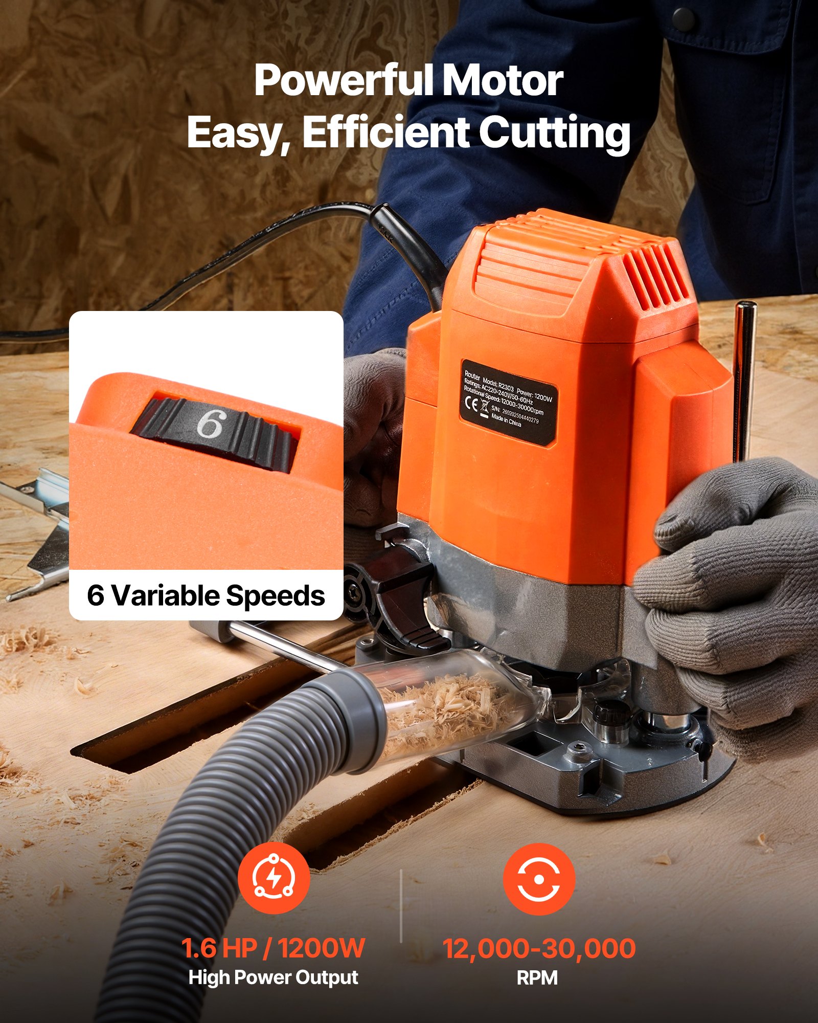 Variable Speed Trim Router with Soft Start