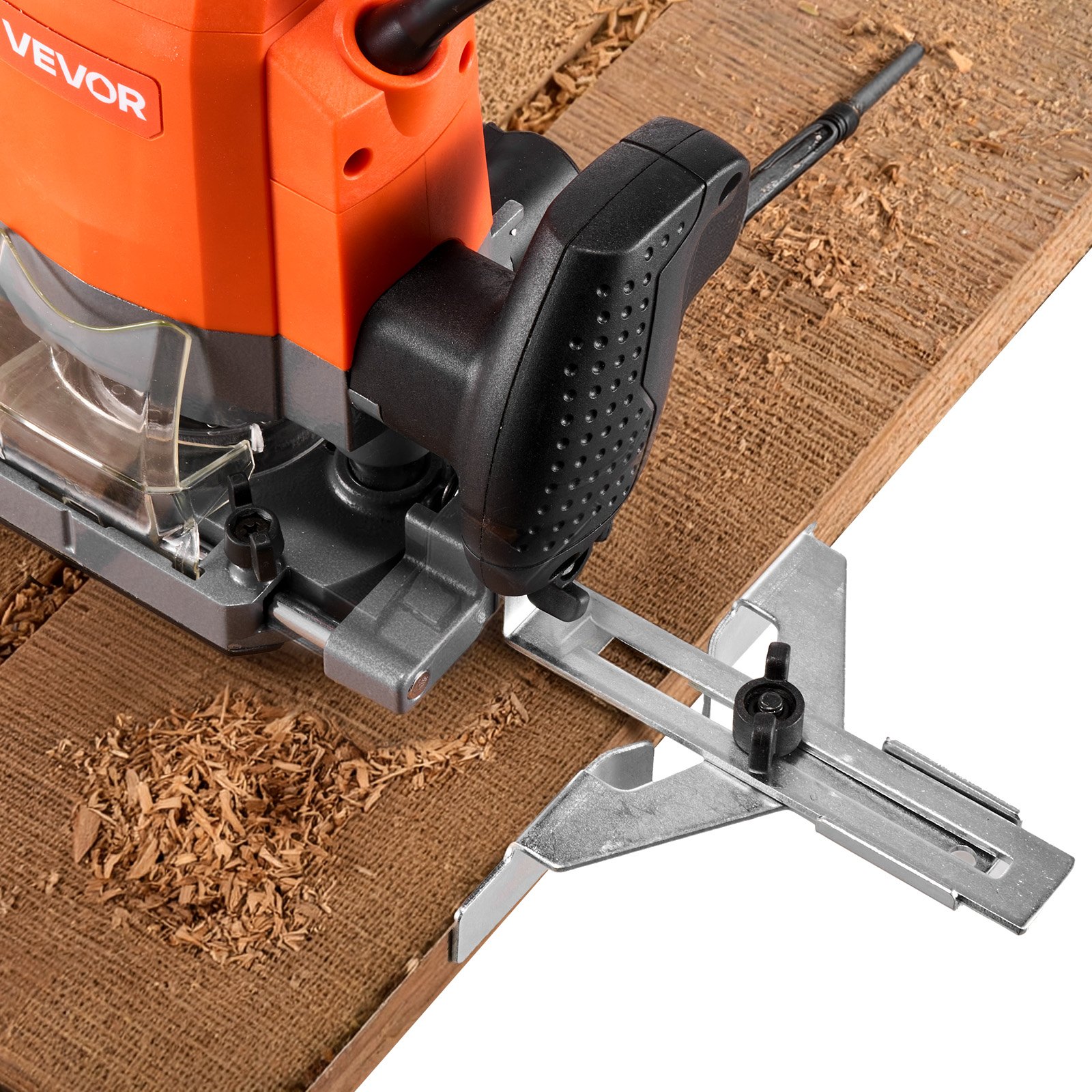 VEVOR 1200W Wood Router 55mm Plunge Base, Variable Speed Trim Router with Soft Start, Dust Hood & Guide for Woodworking - Image 12
