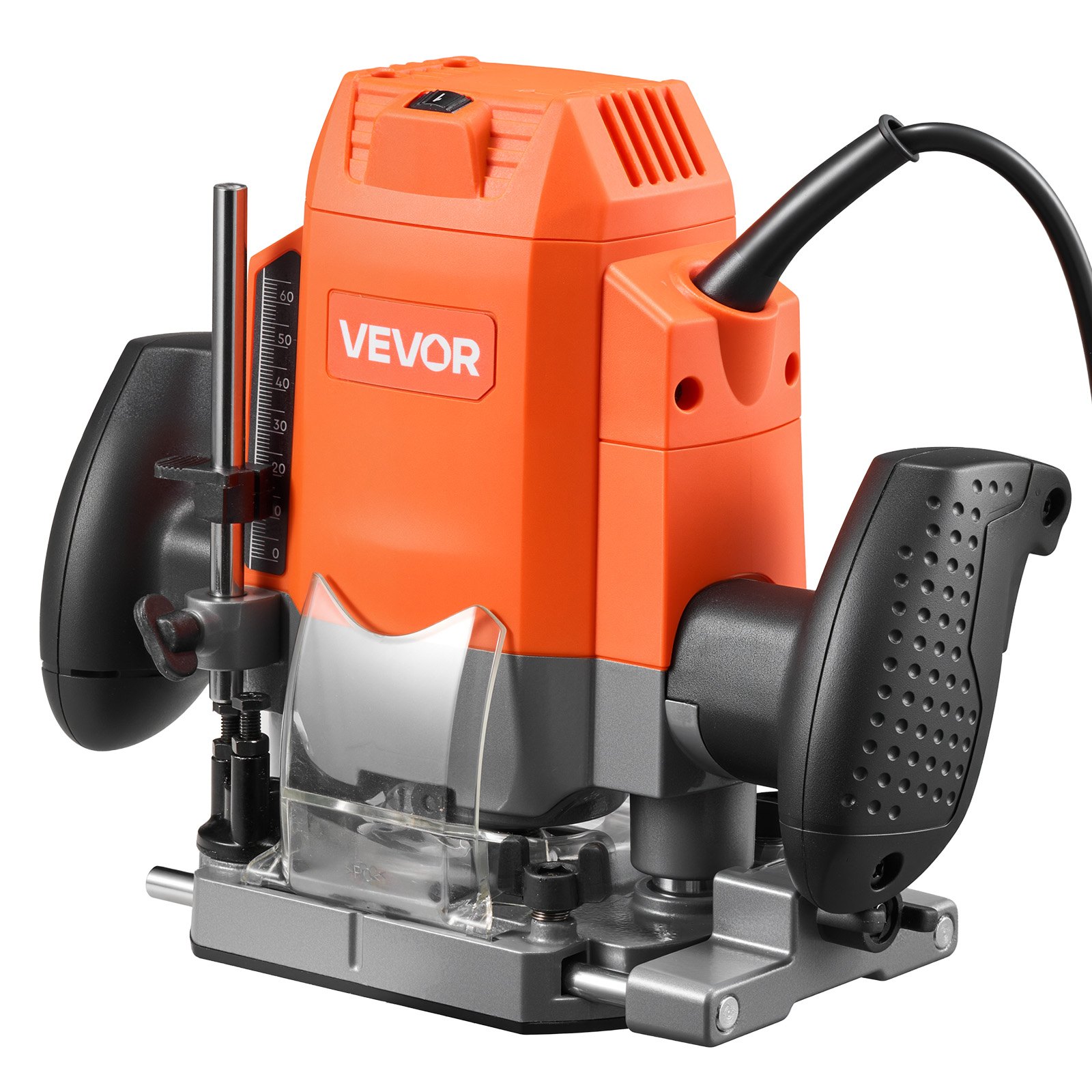VEVOR 1200W Wood Router 55mm Plunge Base, Variable Speed Trim Router with Soft Start, Dust Hood & Guide for Woodworking - Image 9