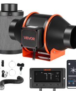 VEVOR 101,6 mm iebūvēts kanāla ventilatora komplekts ar oglekļa filtru 349 m³/h