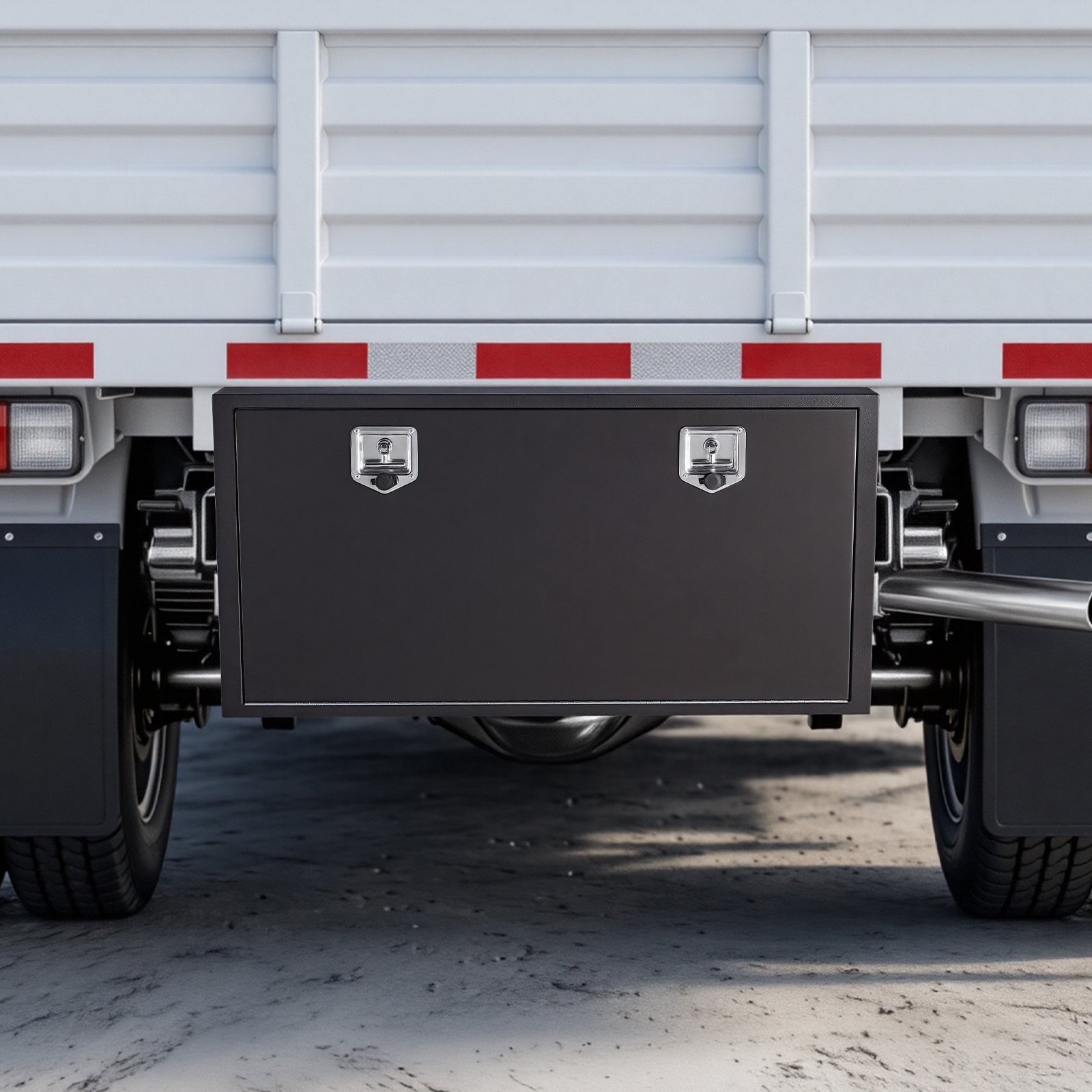 VEVOR 1219x609x609 mm Underbody Truck Tool Box, Heavy-Duty Steel Lockable Waterproof Trailer Storage Chest, Black — изображение 8