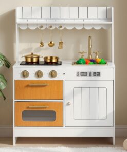 Деревянная игровая кухня VEVOR для детей с фонарями
