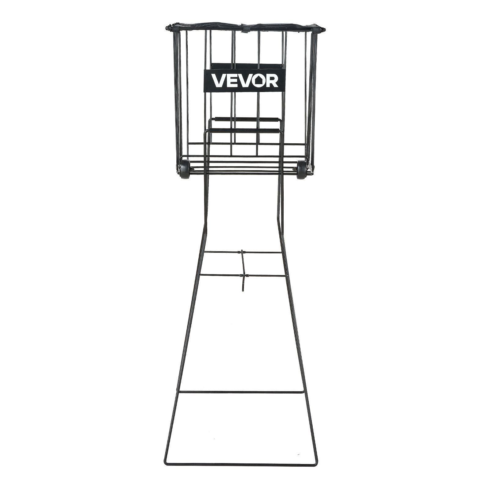 VEVOR Tennis & Pickleball Ball Hopper Cart, 75-Ball Steel Basket