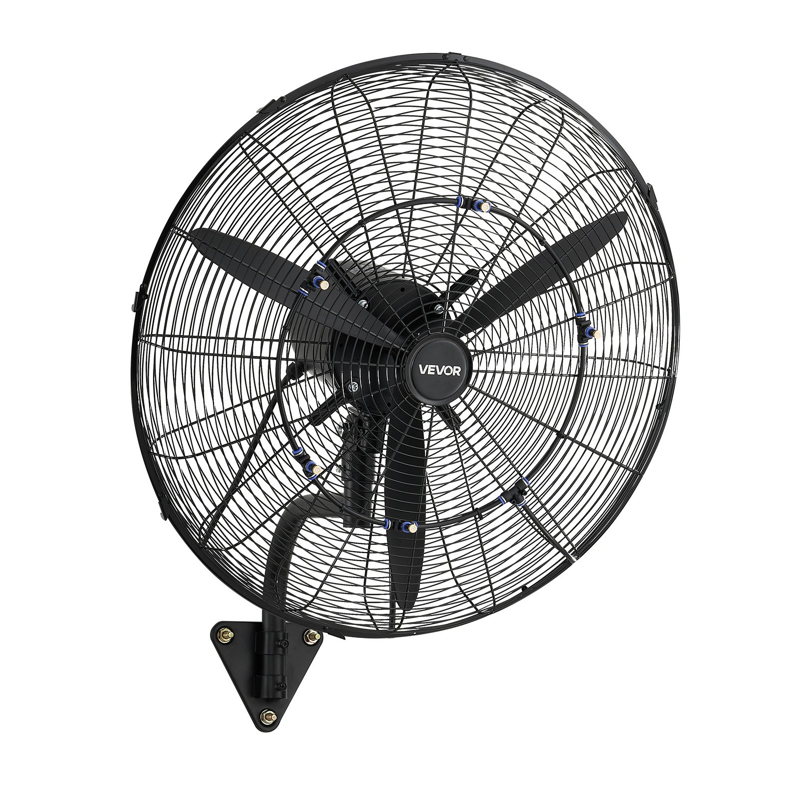 VEVOR 610 mm Wall Mounted Oscillating Mist Fan, 3-Speed, IP44, 4100 m³/h Airflow, Industrial Commercial Workshop Cooling Fan - Pilt 10