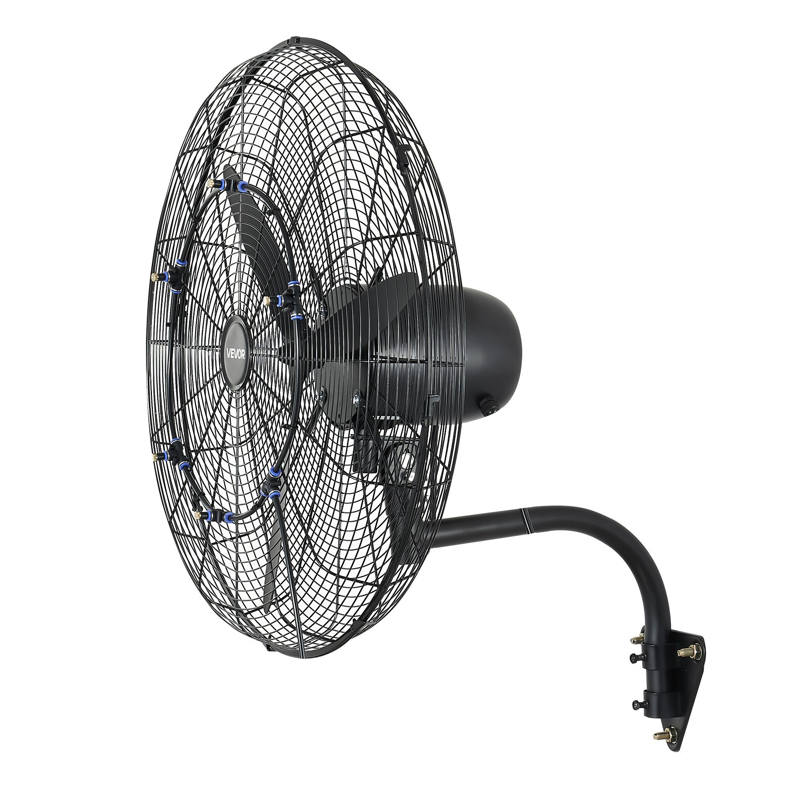 VEVOR 610 mm Wall Mounted Oscillating Mist Fan, 3-Speed, IP44, 4100 m³/h Airflow, Industrial Commercial Workshop Cooling Fan - Pilt 12