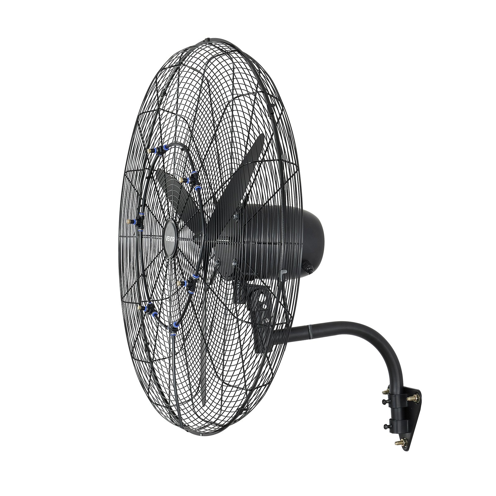 VEVOR 760 mm Wall Mounted Oscillating Mist Fan, 3-Speed, IP44, Powerful Industrial Cooling for Workshop, Warehouse, Garage, Gym - Pilt 12