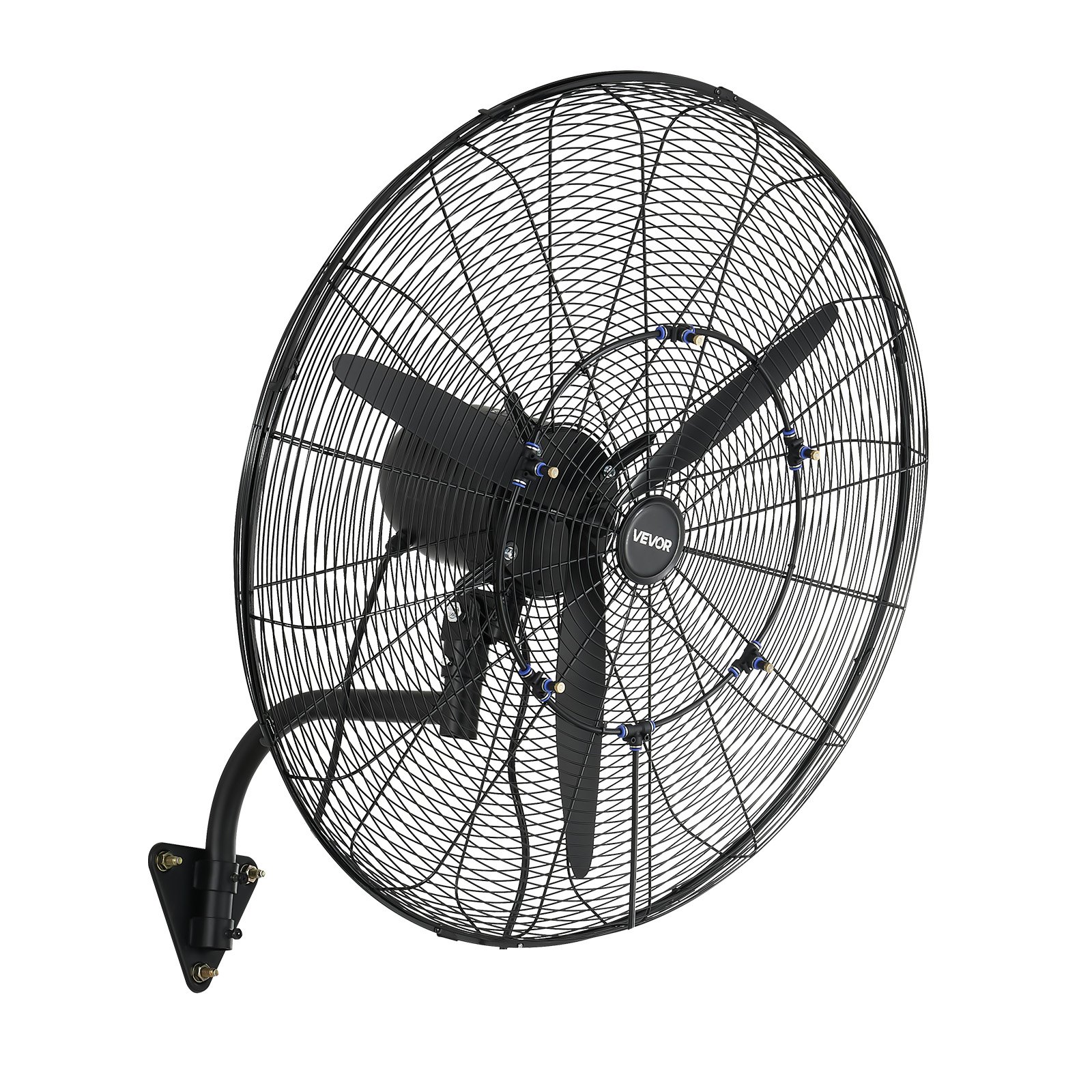 VEVOR 760 mm Wall Mounted Oscillating Mist Fan, 3-Speed, IP44, Powerful Industrial Cooling for Workshop, Warehouse, Garage, Gym - Pilt 9