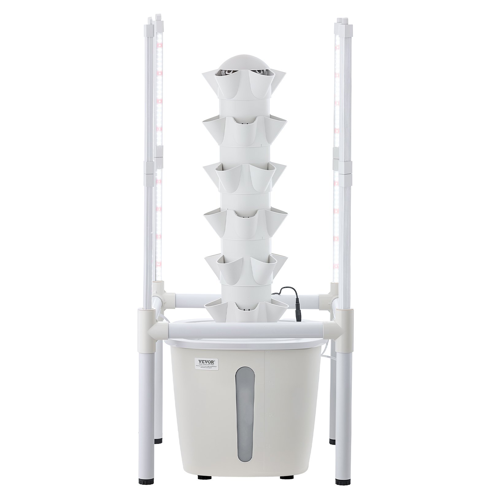 VEVOR Hydroponic Tower 6-Tier 30-Pod Vertical Indoor Garden with 20 L Tank, LED Grow Light & App Control for Herbs and Vegetables — изображение 10