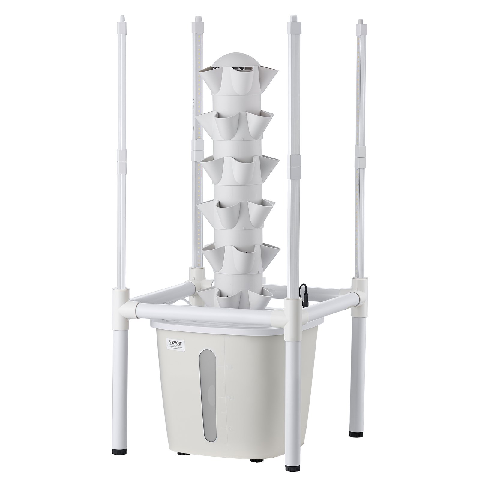 VEVOR Hydroponic Tower 6-Tier 30-Pod Vertical Indoor Garden with 20 L Tank, LED Grow Light & App Control for Herbs and Vegetables — изображение 11