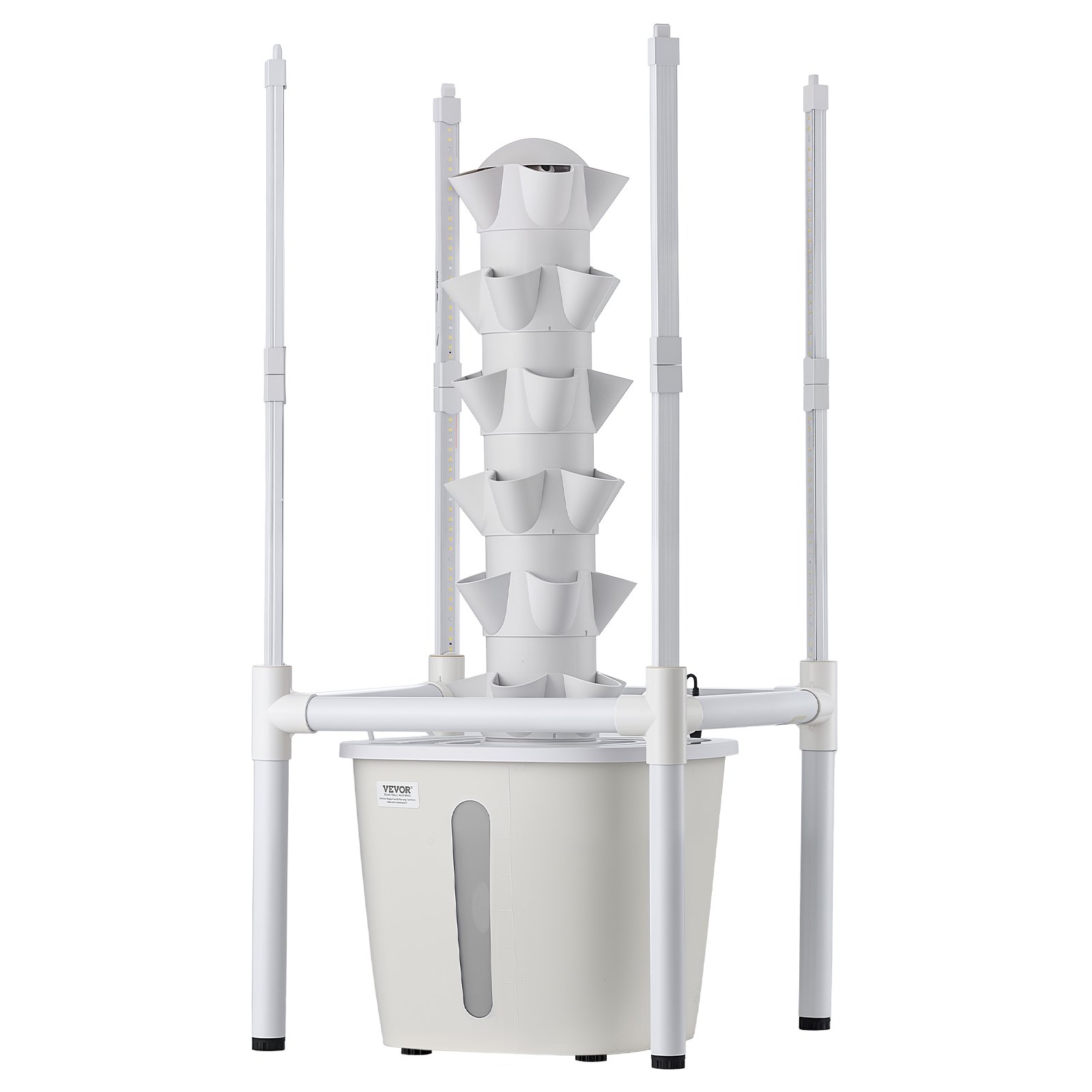 VEVOR Hydroponic Tower 6-Tier 30-Pod Vertical Indoor Garden with 20 L Tank, LED Grow Light & App Control for Herbs and Vegetables — изображение 9