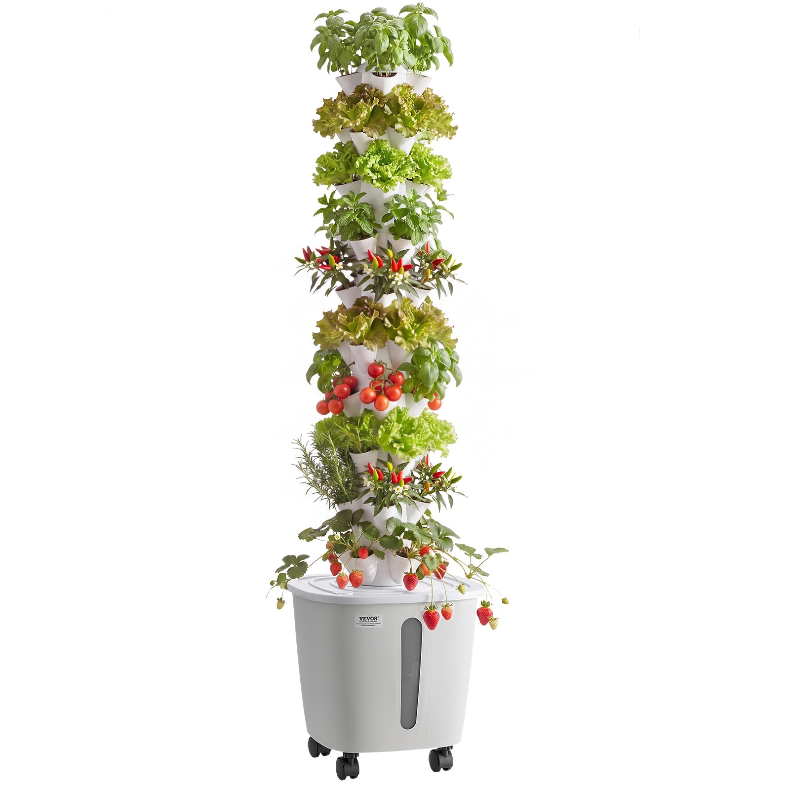 VEVOR Hydroponic Tower 50-подный 10-ярусный вертикальный крытый сад с резервуаром емкостью 20 л