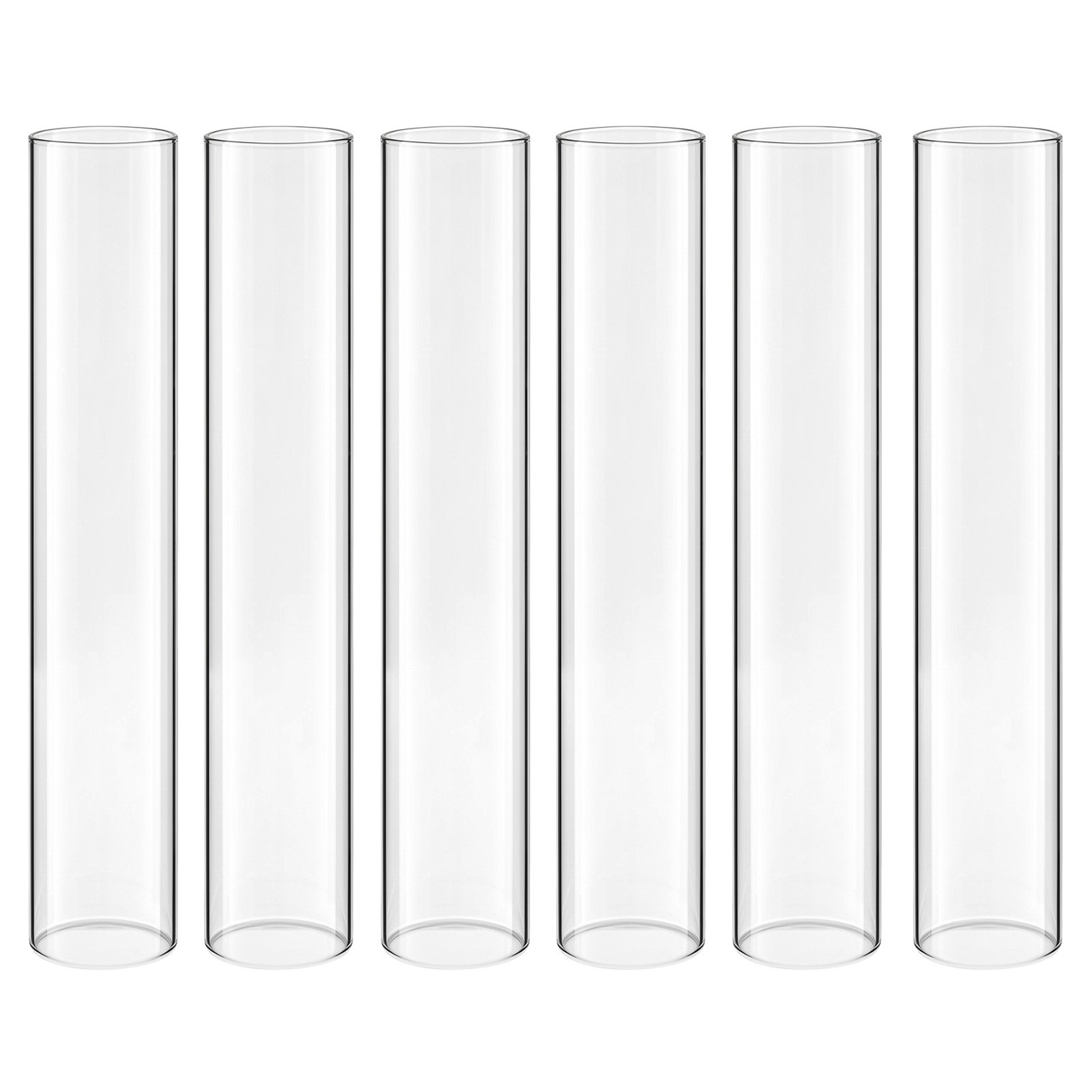 VEVOR Set of 24 Hurricane Glass Candle Cylinders, 6.5 x 35 cm Clear High-Borosilicate Covers for Pillar Candles, Wedding Decor - Pilt 9