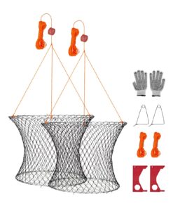 VEVOR Foldable Double Ring Crab Trap 60/50 cm with Gauge