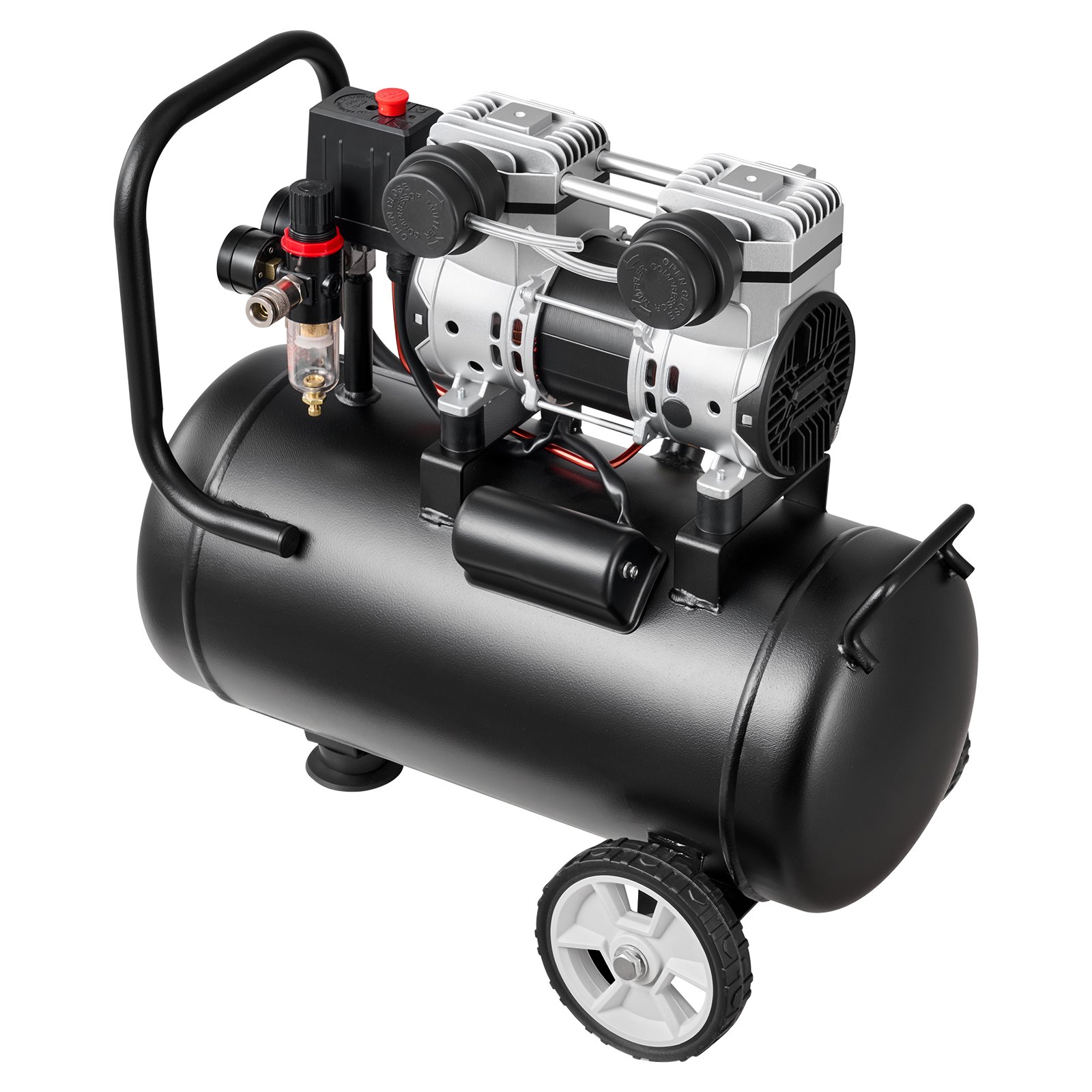 VEVOR 24L Oil-Free Air Compressor 1.1 kW, 68 L/min 8 Bar, Portable on Wheels for Tire Inflation, Auto Repair, Spray Painting - Зображення 10