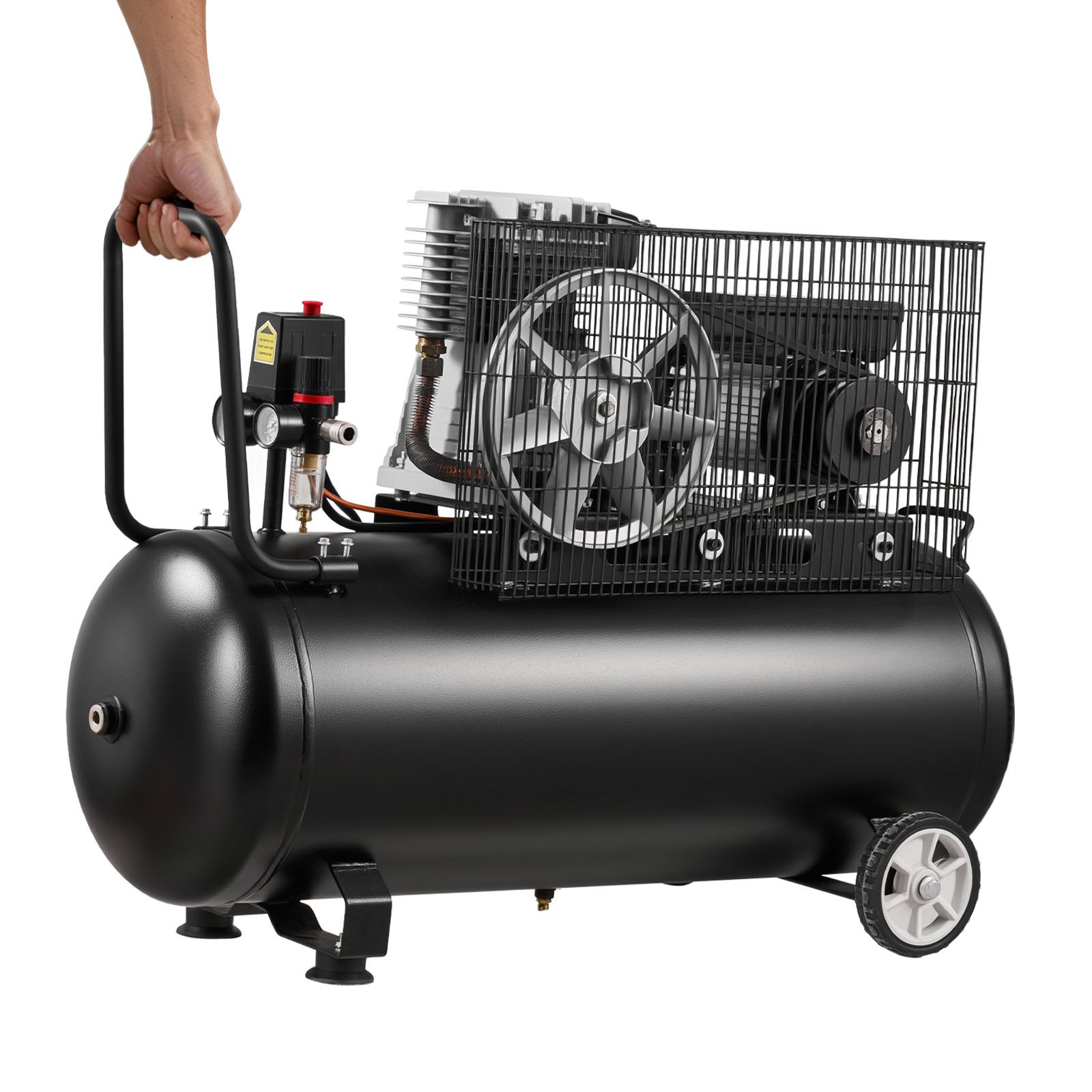 VEVOR 100 L Belt-Driven Air Compressor 3 kW, 226 L/min 6.2 bar, Max 10 bar, Portable on Wheels for Auto Repair and DIY Tools - Зображення 12