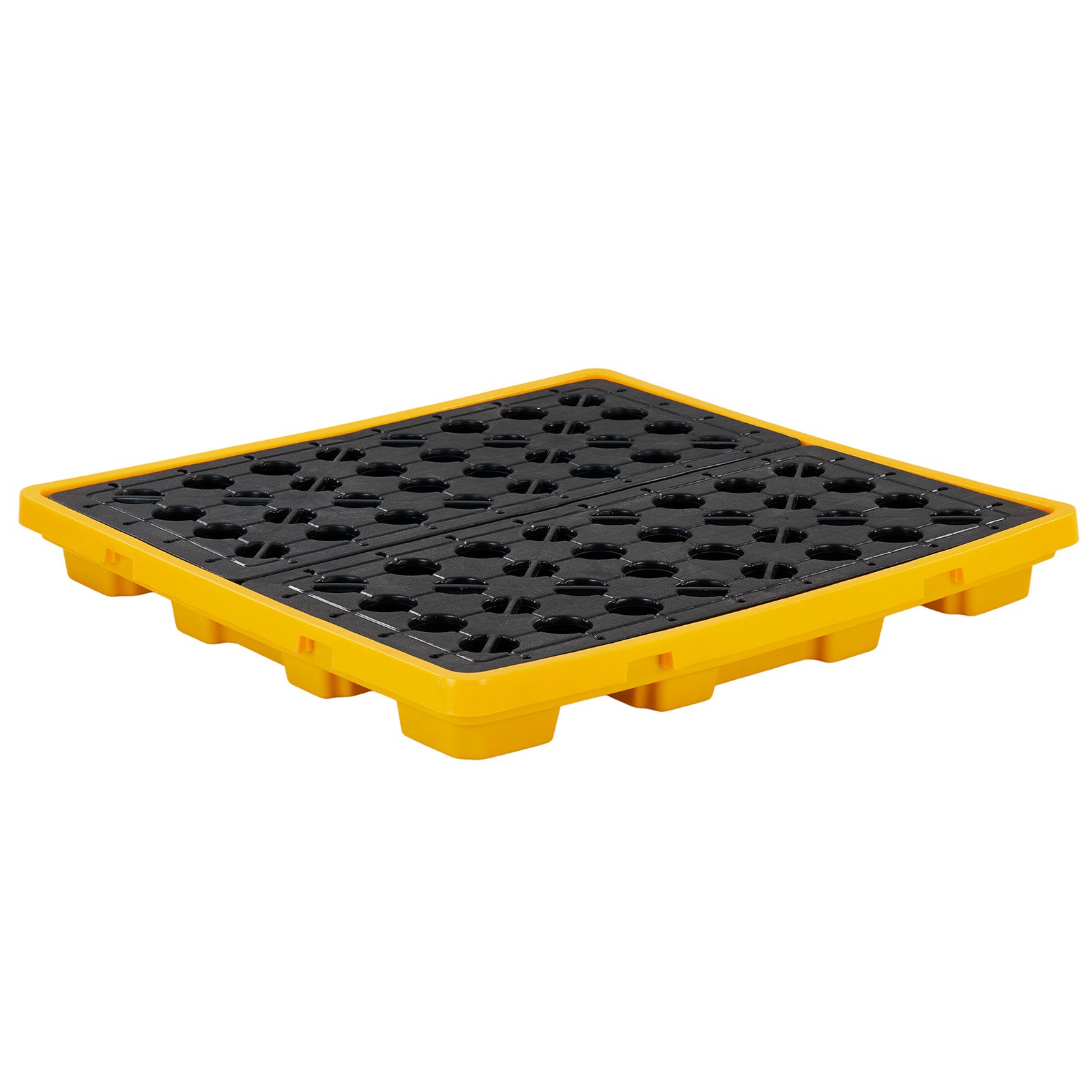 VEVOR 4-Drum Spill Containment Pallet 117 L Sump, 4000 kg Load, HDPE Modular Platform with Drain 1305x1280x150 mm Yellow — изображение 11