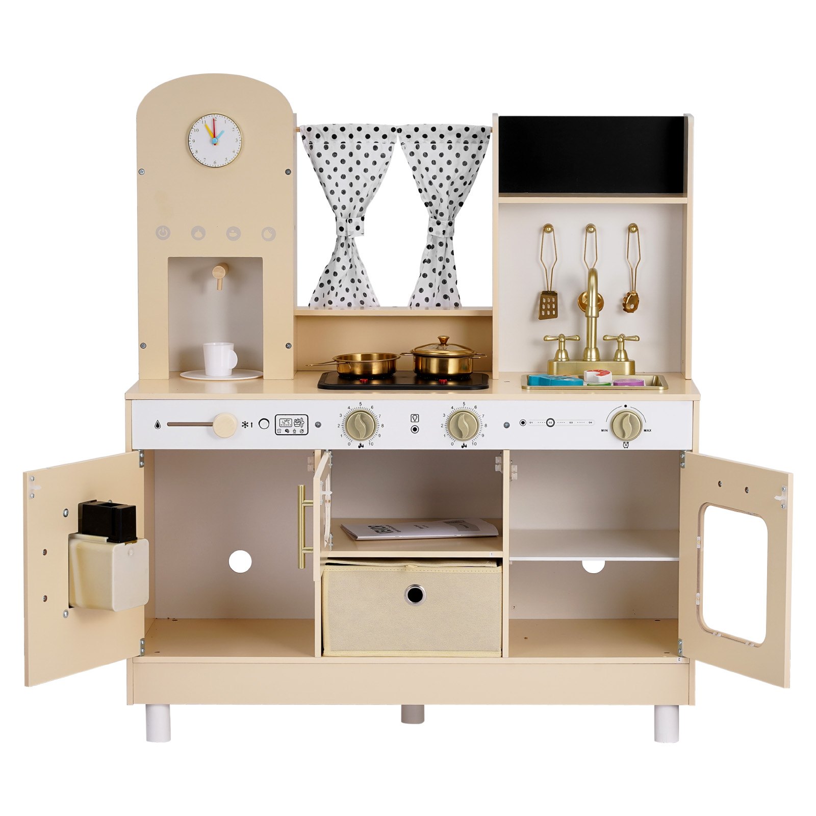 VEVOR Wooden Play Kitchen for Kids with Lights, Sounds, Ice Maker, Microwave & Accessories, Pretend Toy Set for Children 3–8 - Зображення 12