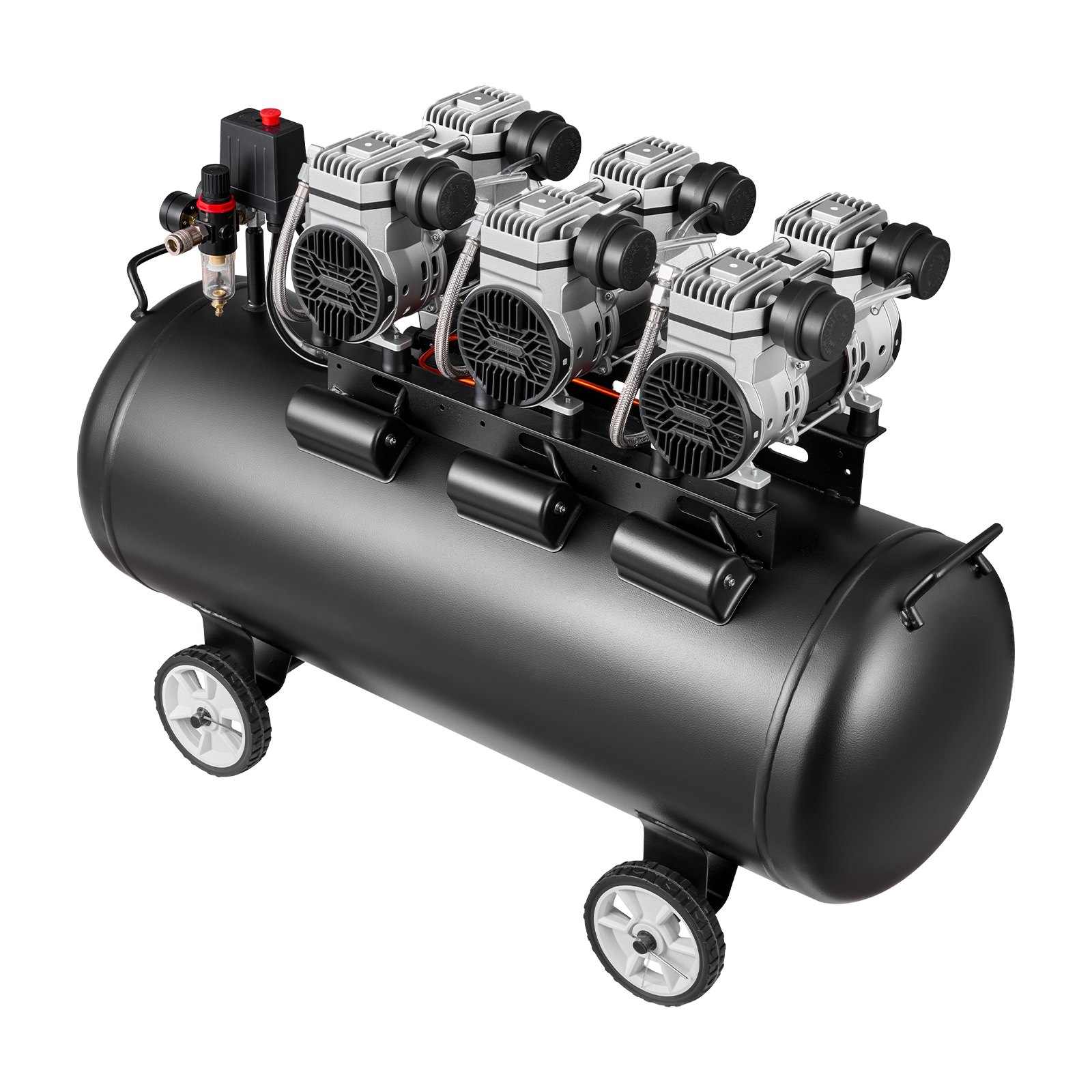 VEVOR 100L 3kW Oil-Free Air Compressor, 198 L/min 8 Bar, Portable Tank on Wheels for Tire Inflation, Auto Repair & Spray Painting - Зображення 10