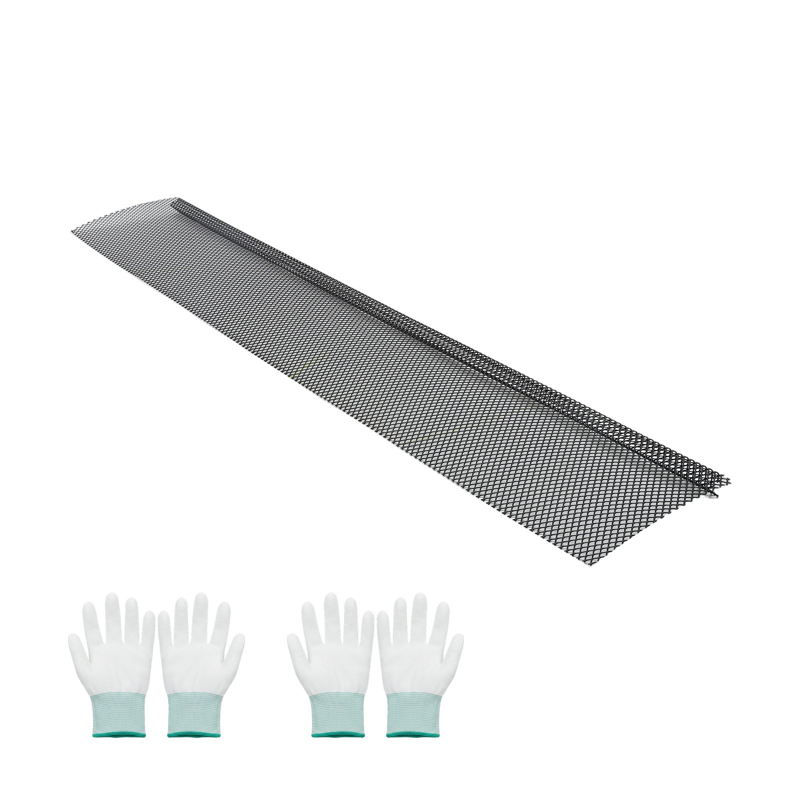 VEVOR 152 mm Powder-Coated Steel Gutter Guard Screen, 36.6 m Leaf Protection, 6 mm Micro-Perforated, 40-Pack, Black - Зображення 9