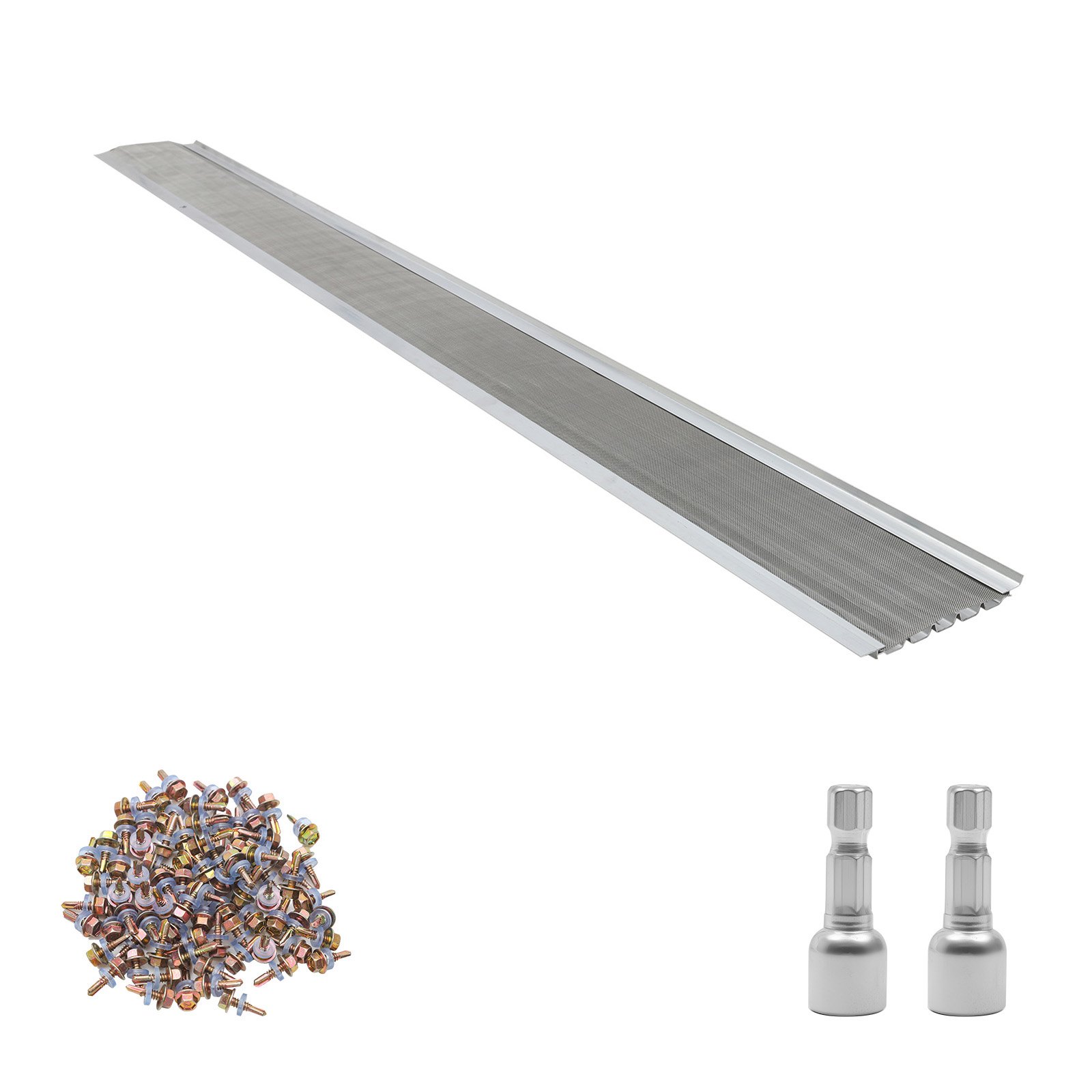 VEVOR 127 mm Aluminum Gutter Guard, 30.48 m Stainless Steel Micro Mesh Leaf Protection, 20 pcs, for 5" K-Style Gutters - Зображення 9