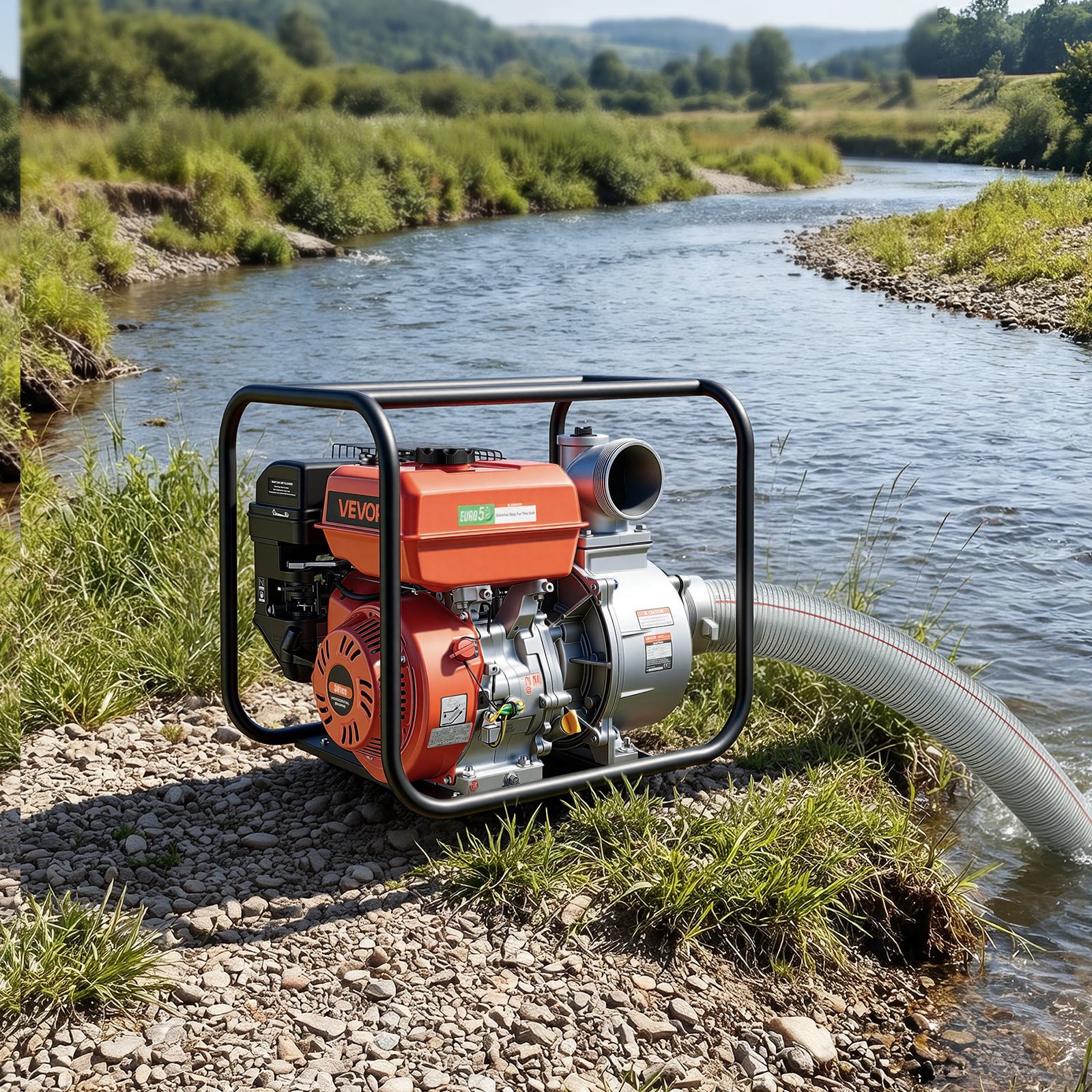 VEVOR 4" Gas Water Pump 1600 L/min 8.3 HP, Semi-Trash Transfer Pump with 7.6 m Hose, High Lift, for Irrigation, Drainage, Pools — изображение 8