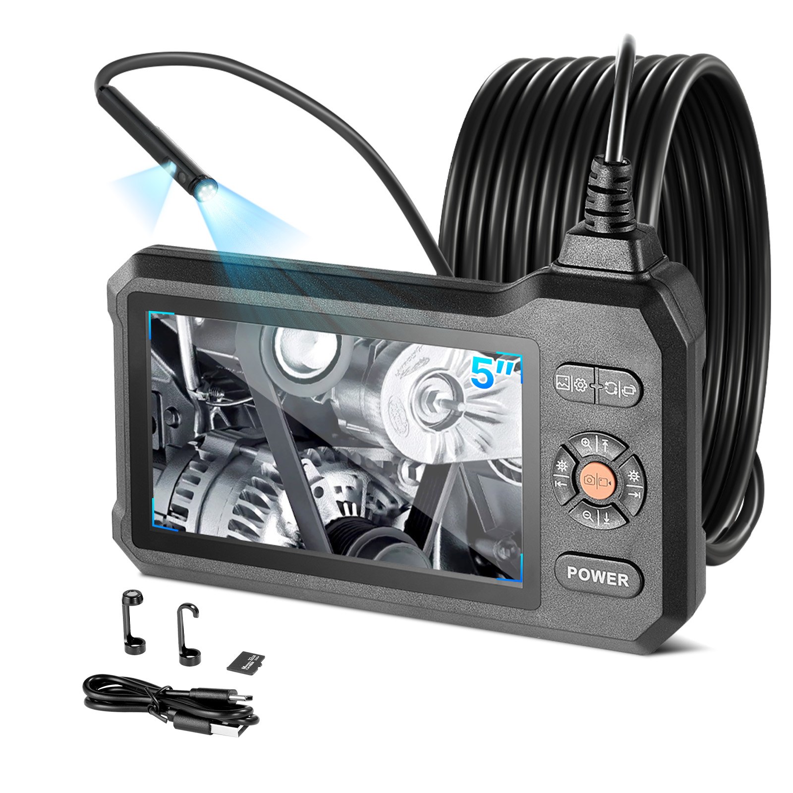 VEVOR Dual Lens Endoscope 5" IPS
