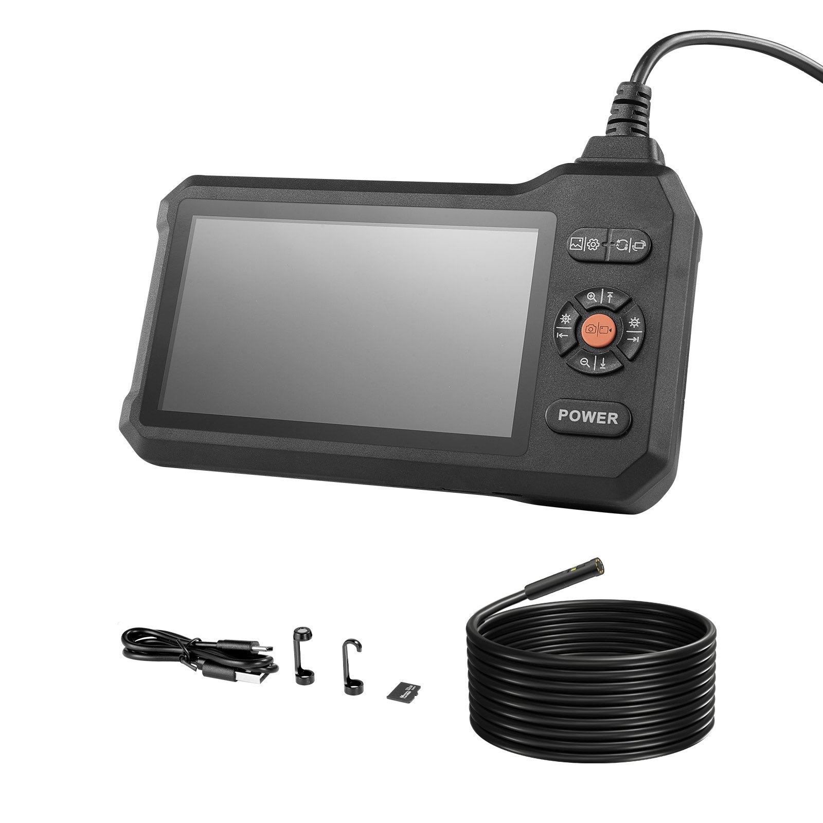 VEVOR Dual Lens Endoscope 5" IPS, 5.5mm Camera, 8x Zoom, IP67 Waterproof Borescope with 5m Rigid Cable for Automotive & Plumbing - Image 9