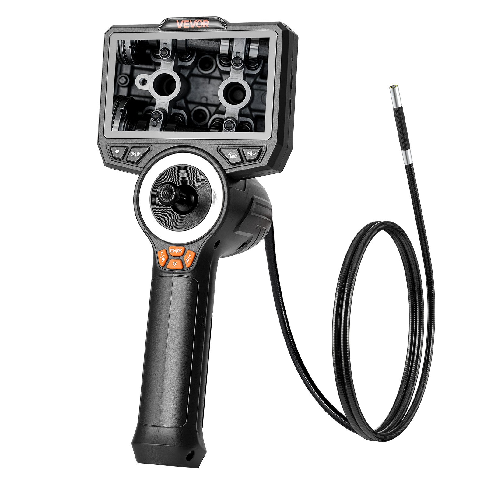 VEVOR 4-Way 360° Articulating Endoscope 6.2 mm 1080p with 4.5" IPS Screen, 1.5 m Snake Cable Inspection Camera for Auto & HVAC - Зображення 10