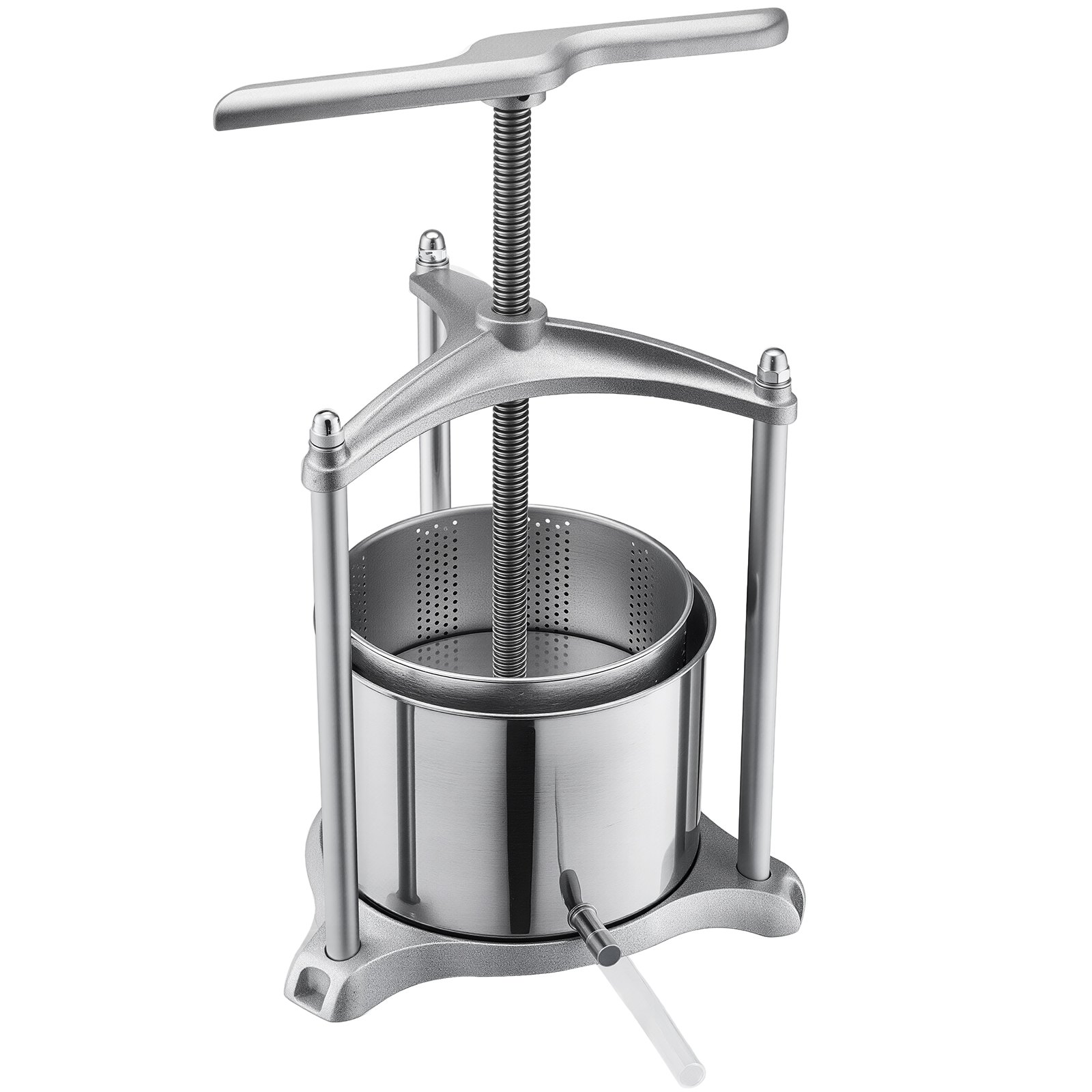 VEVOR 6 L Stainless Steel Manual Fruit Wine Press, Juice & Cider Maker with T-Handle for Apples, Grapes, Berries, Herbs, Cheese — изображение 10