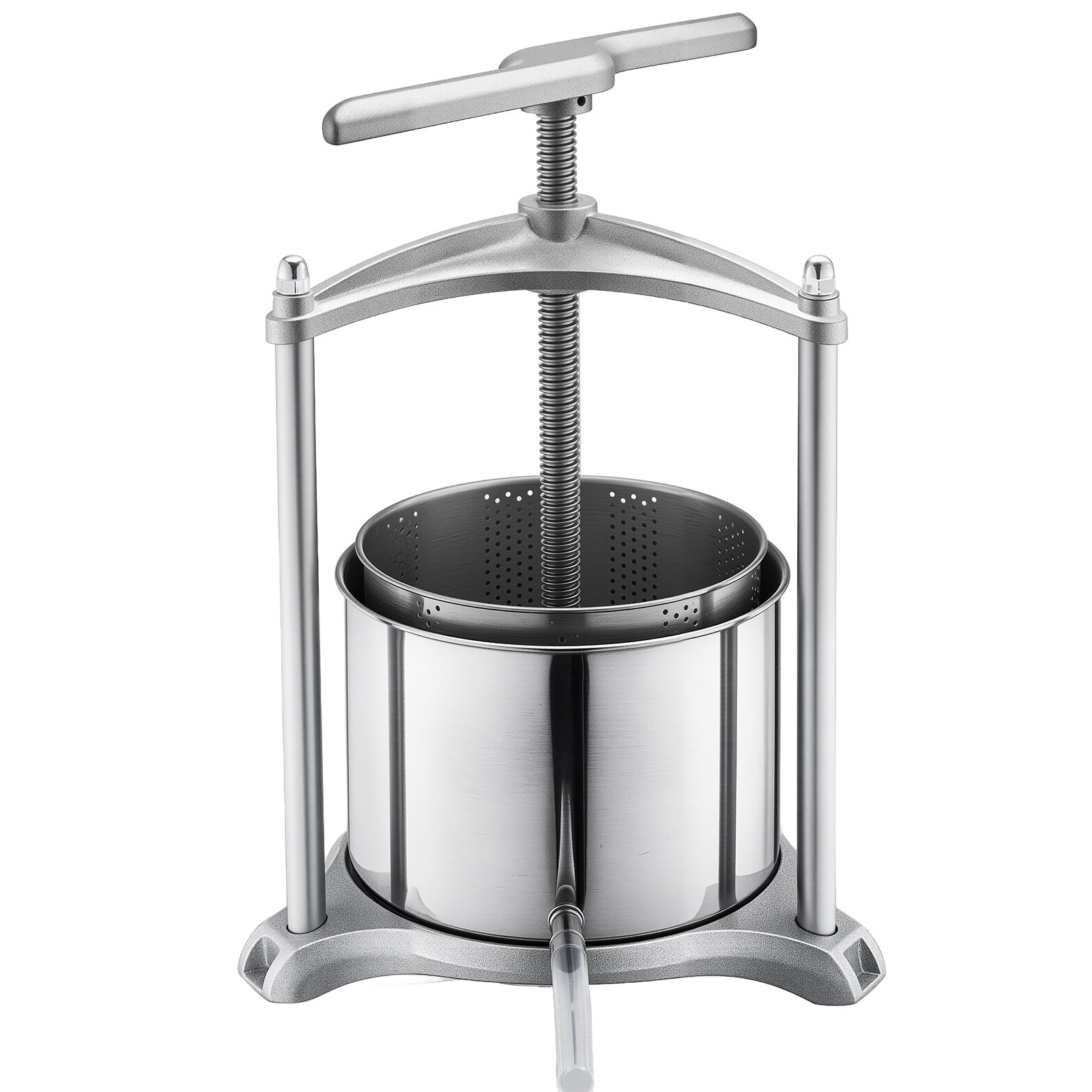 VEVOR 6 L Stainless Steel Manual Fruit Wine Press, Juice & Cider Maker with T-Handle for Apples, Grapes, Berries, Herbs, Cheese — изображение 11
