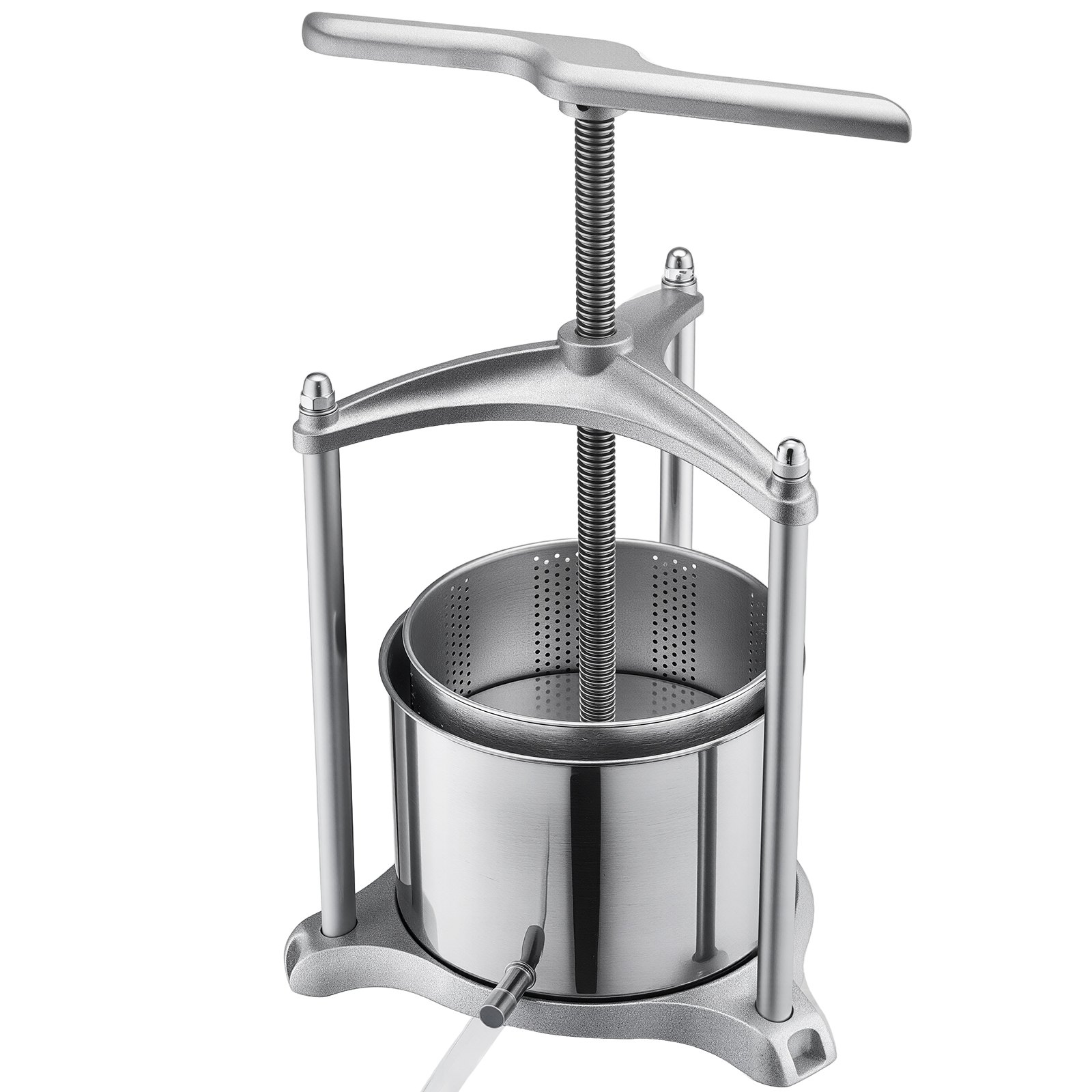 VEVOR 6 L Stainless Steel Manual Fruit Wine Press, Juice & Cider Maker with T-Handle for Apples, Grapes, Berries, Herbs, Cheese — изображение 12