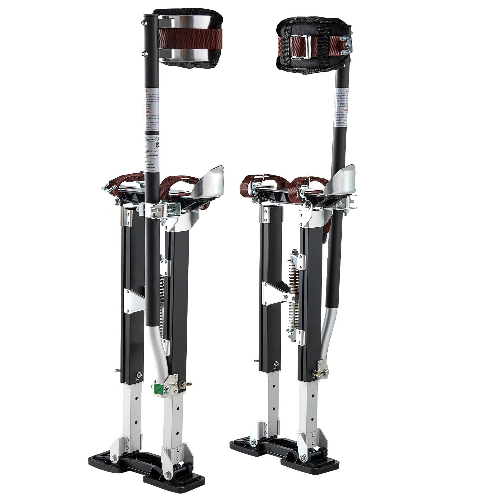 VEVOR Adjustable Drywall Stilts 48.5–79 cm, Aluminum, 103 kg Load, Non-Slip Feet, Dual Springs, Comfortable Leg Straps, Black - Зображення 10