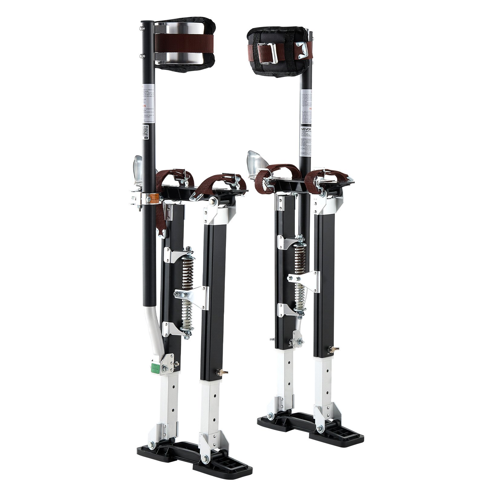 VEVOR Adjustable Drywall Stilts 48.5–79 cm, Aluminum, 103 kg Load, Non-Slip Feet, Dual Springs, Comfortable Leg Straps, Black - Зображення 11