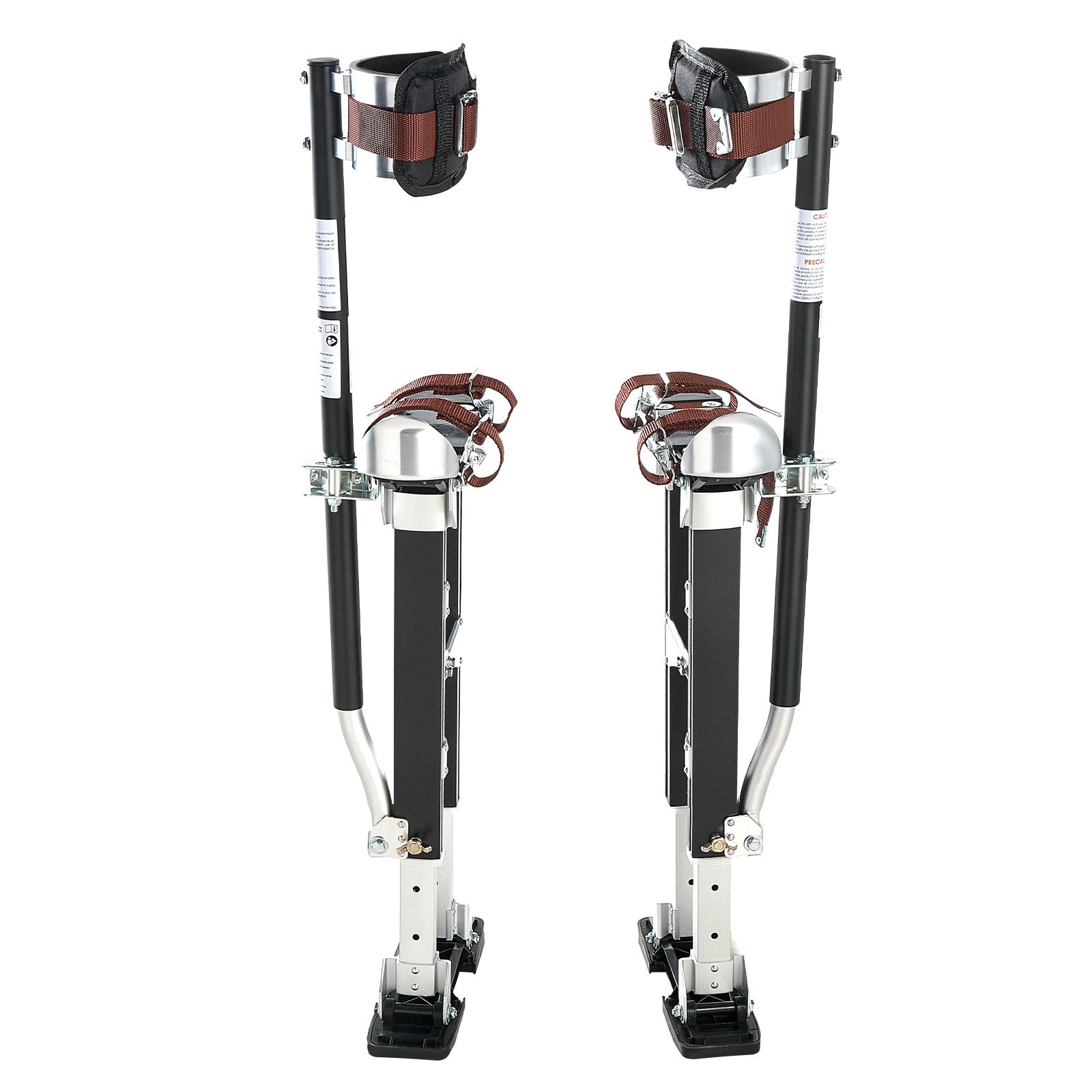 VEVOR Adjustable Drywall Stilts 48.5–79 cm, Aluminum, 103 kg Load, Non-Slip Feet, Dual Springs, Comfortable Leg Straps, Black - Зображення 9