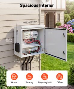 Steel Junction Cabinet with Thermostat Fan and Rain Hood