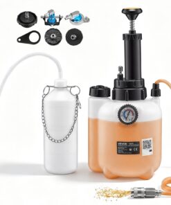 VEVOR 3L Manual Brake Fluid Pressure Bleeder Kit with 1L Waste Bottle & 5 Adapters