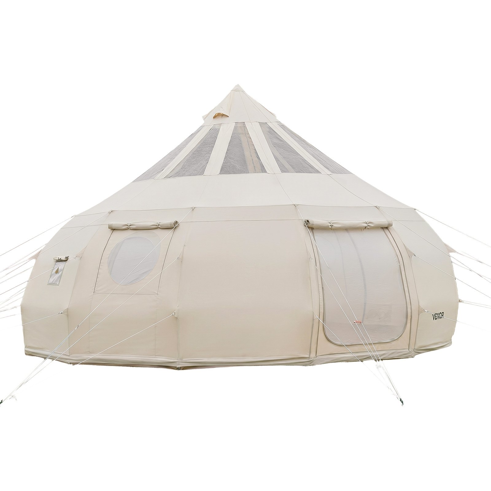 VEVOR 5 m Poly-Cotton Canvas Bell Yurt Tent with Stove Jack, Stargazing Roof, 4 Season, 10-12 Person Family Camping Glamping — изображение 10