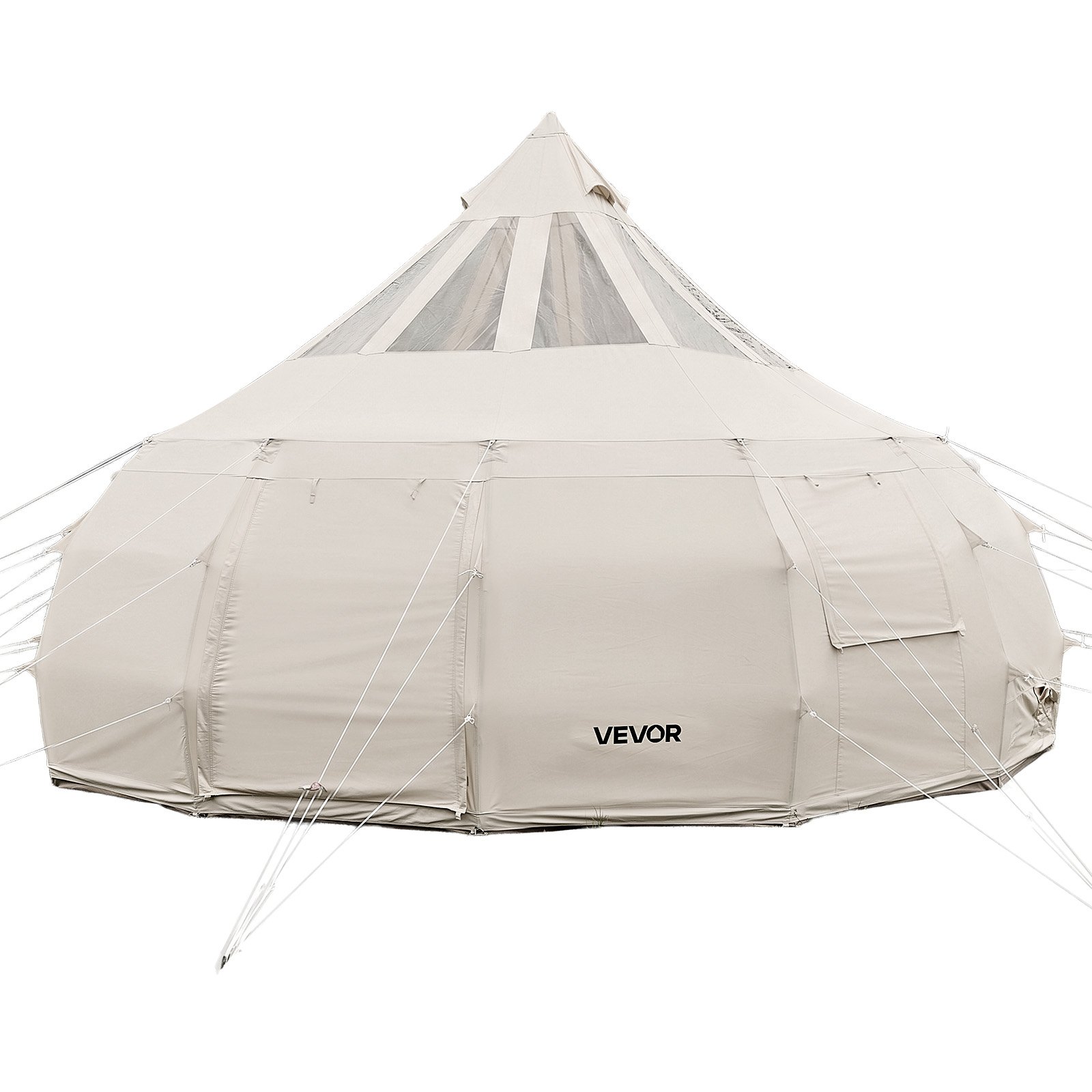 VEVOR 5 m Poly-Cotton Canvas Bell Yurt Tent with Stove Jack, Stargazing Roof, 4 Season, 10-12 Person Family Camping Glamping — изображение 12