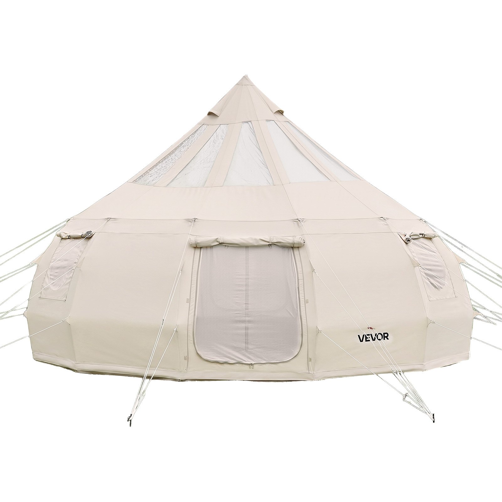 VEVOR 5 m Poly-Cotton Canvas Bell Yurt Tent with Stove Jack, Stargazing Roof, 4 Season, 10-12 Person Family Camping Glamping — изображение 9