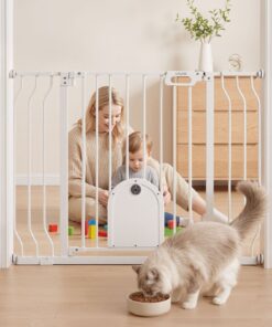 Металлические детские ворота VEVOR с дверью для кошки