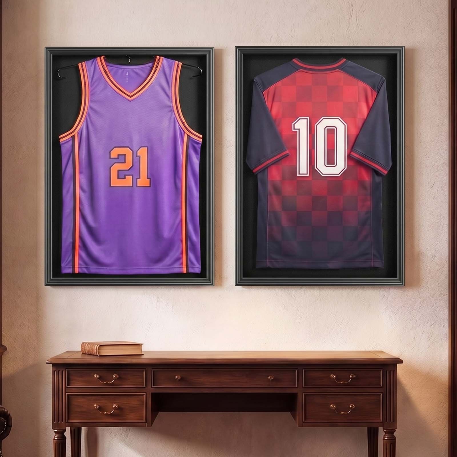 VEVOR Jersey Frame Display Case 90x70x4 cm, Lockable Wooden Shadow Box with UV-Protective Panel for Sports Shirts & Uniforms — изображение 8
